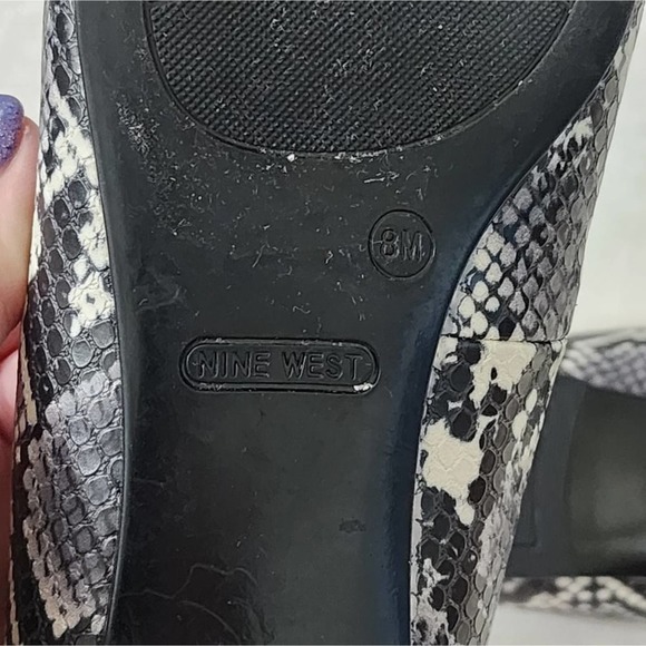 Nine West python snakeskin pointed toe flats‎ size 8 - Picture 6 of 6